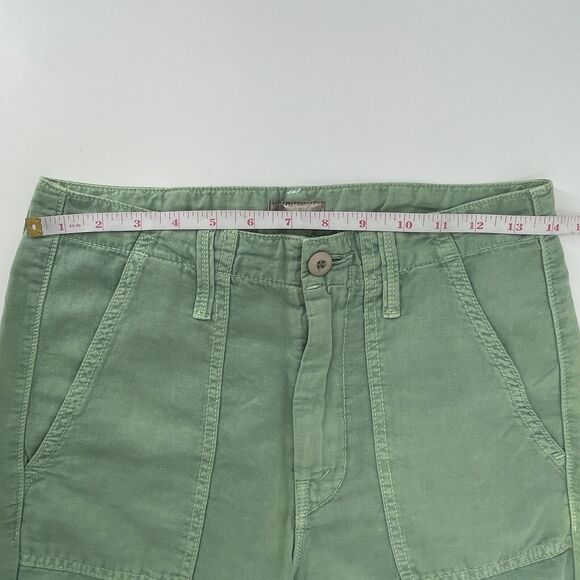 Mother Womens Pants Size 24 Green Cotton Linen Blend The Shaker Chop Crop - Picture 8 of 10